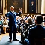 **

"A professional auctioneer, fully clothed in appropriate attire, standing on a stage in front of a diverse crowd, gesturing towards an antique vase.  Well-lit auction house setting.  Focus on the auctioneer's confident expression and body language.  Safe for work, appropriate content, professional photography, perfect anatomy, natural proportions, family-friendly."

**