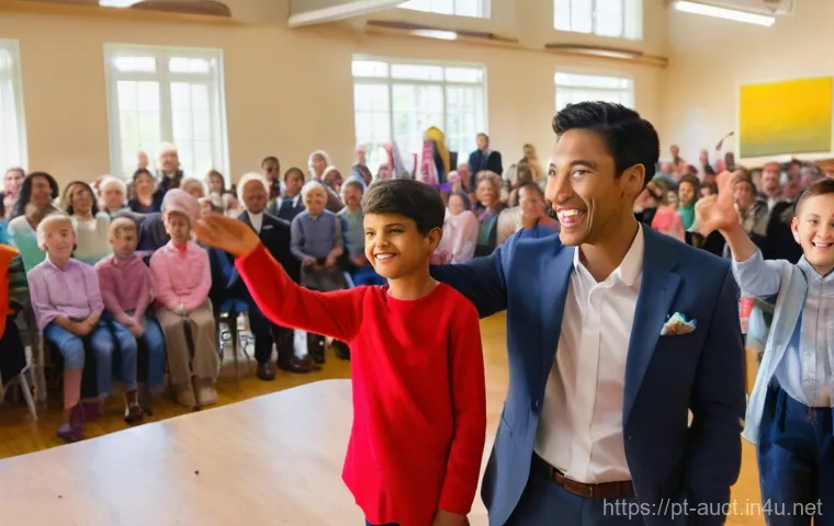 경매사로서의 사회적 책임과 역할 - **Prompt:** A discerning, middle-aged female auctioneer, dressed in an elegant but professional blaz...