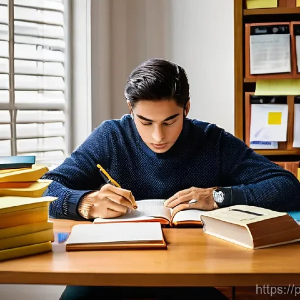경매사 시험 준비를 위한 교재 추천 - **Prompt:** A focused young professional, in their late 20s, intensely studying at a well-organized ...
