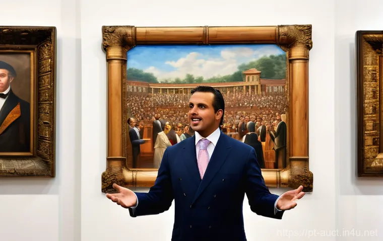 경매사 관련 세미나와 강의 정보 - A professional Brazilian female auctioneer, in her mid-30s, with a confident and engaging expression...