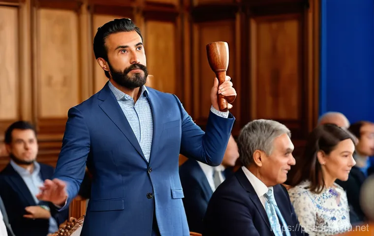 경매사 실기시험 준비 과정의 유용한 팁 - **Subject:** A dynamic Portuguese auctioneer, appearing confident and passionate, mid-sentence, hold...