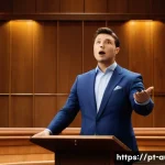 경매사 실기시험 준비 과정 중 자주 발생하는 실수 - A professional auctioneer in a modern auction room, dressed in a smart suit, confidently managing th...