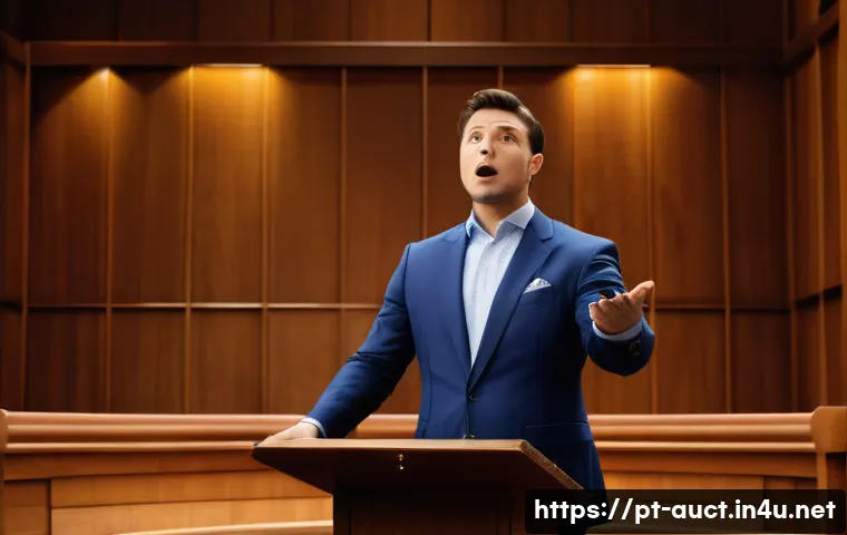 경매사 실기시험 준비 과정 중 자주 발생하는 실수 - A professional auctioneer in a modern auction room, dressed in a smart suit, confidently managing th...